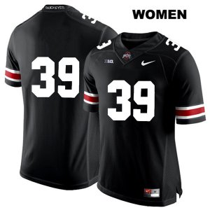 Women's NCAA Ohio State Buckeyes Malik Harrison #39 College Stitched No Name Authentic Nike White Number Black Football Jersey EY20P11YR